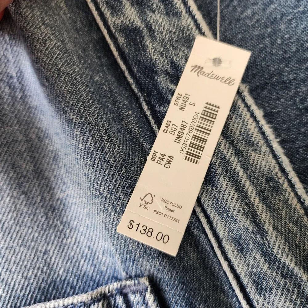Madewell Denim Dress Womens Size Small Blue Relaxed Fit Pockets Popover Mini NWT